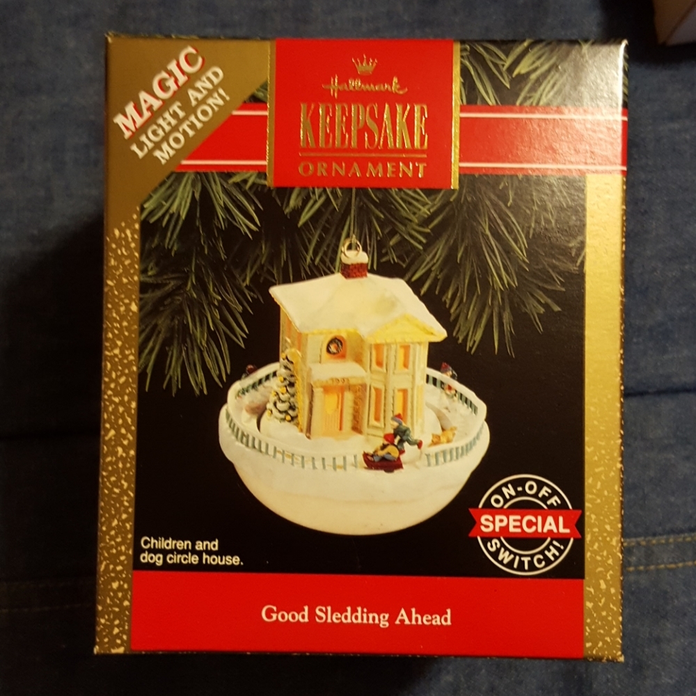 Hallmark 1992 Good Sledding Ahead Magic Holiday Christmas Ornament